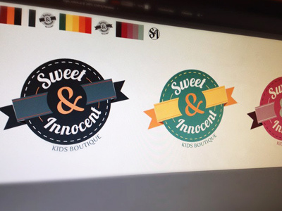 Sweet And Innocent Kids Boutique colors custom flat logo typo