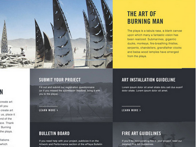 Web design burning man design flat responsive ui