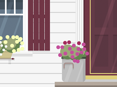 My House WIP door flat flowers house madlo plants porch shutter window