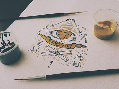 Thanks Dribbble black debut dribbble gold ink shot thanks