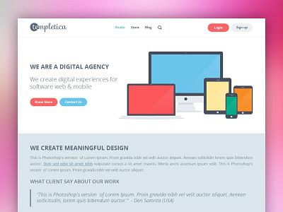 Templetica Website clean flat templetica web website