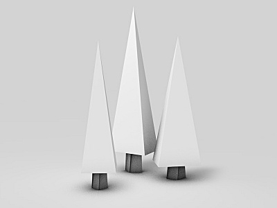 Trees 3d c4d cinema4d low model nature poly render simple tree white winter