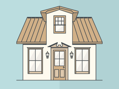 Just a little somethin' and blue cute house illustration simple tan