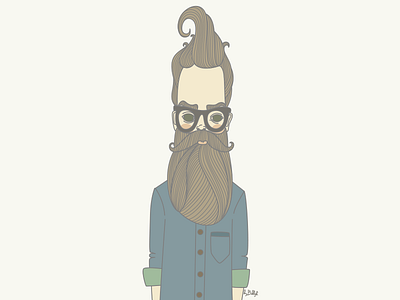 Bearded Man art beard hipster illustration lineart man portrait vector