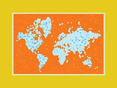 A very triangular world cartography geometric map triangle world