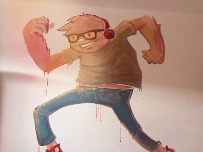[WIP] Hipster Yeti illustration painting wall