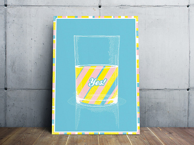 Optimism Poster blue design glass hollingsworth illustration optimism poster rainbow yes