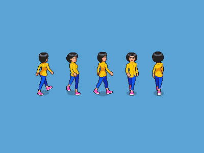 Iso walk animation character isometric