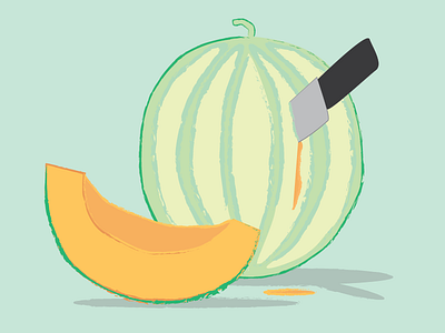 Melon in the summer ! ai fruit green illustrator melon orange summer vector