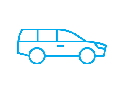 Station wagon icon blue car flat icon ios7 station thin wagon