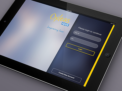 Login ipad login ui ux