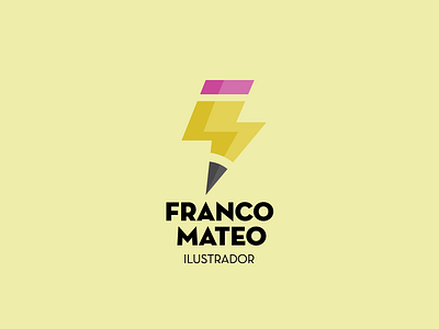 Marca Personal bolt brand branding flat lightning logo pencil