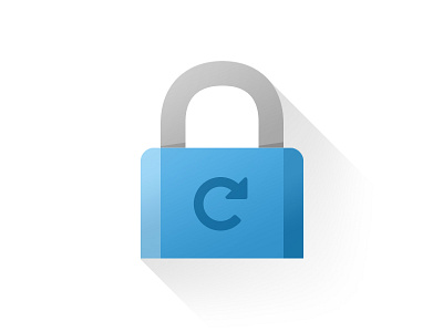 Change Password Icon blue blue shades change flat icon lock locker long shadow password update