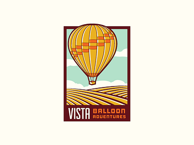 Vista hot air balloon illustration logo