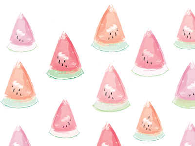 It's Summer! color pattern pattern design summer surface design watercolor watermelon