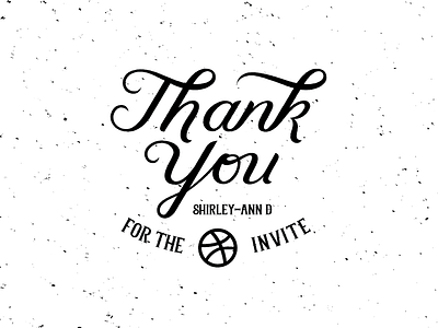 Thank you invite lettering typography vintage