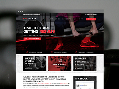 Personal Trainer WIP dark fitness instructor personal trainer red website wip