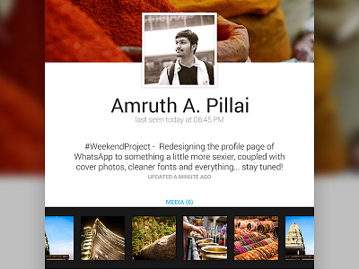 Profiles on WhatsApp Redesign android groups media pages photo photography photoshop profile redesign ui ux whatsapp