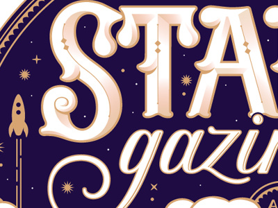 Clouds Round 2 illustration lettering stars