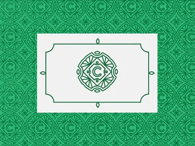 C green logo mark pattern