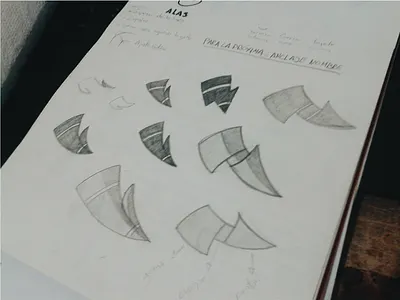 Proceso bolt brand branding flat lightning logo pencil process