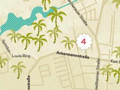 Münchner Bierinseln - munich beer islands 02 icons illustration island map palms