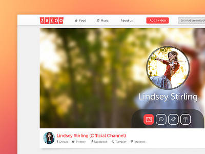 Artist Channel blurred gui header music ui ux video website