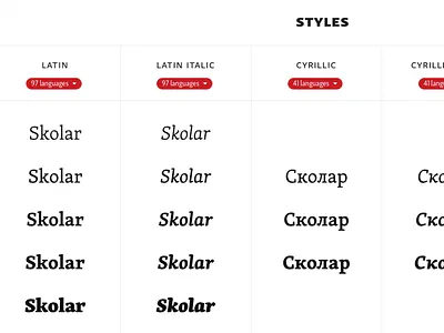 Styles Presentation skolar type design webdesign