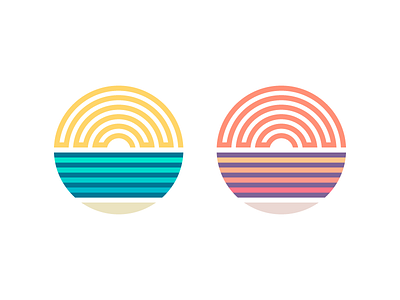 Sunrise/Sunset beach circle line art lines ocean sand sunrise sunset