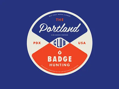 Portland Badgehunting Club american badgehunting badges classic crest hunting logo minneapolis mn