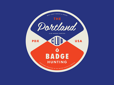 Portland Badgehunting Club american badgehunting badges classic crest hunting logo minneapolis mn