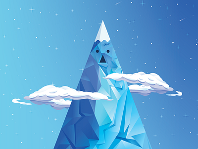 Ice Kingdom adventure time castle clouds ice king illustration kingdom landscape mountains night stars