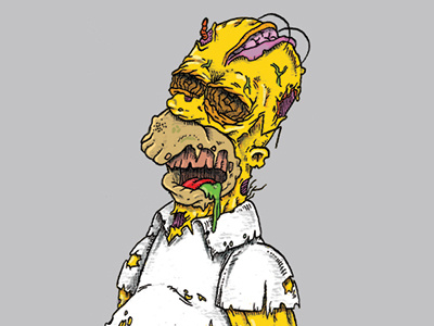 Mmmm... Brains! cartoon comics homer illustration nightmare simpsons the simpsons undead zombie