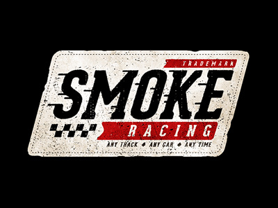 Smoke Racing Badge american badge banner patch racing smoke speed vintage