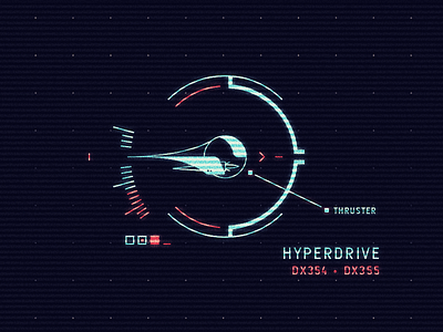 HUD • Heads Up Display blue noise red ship space spaceship