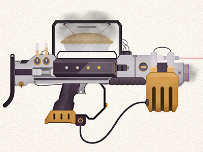 Pie Rifle cartoon cook design gun illustration lazers pie raygun rifle shoot