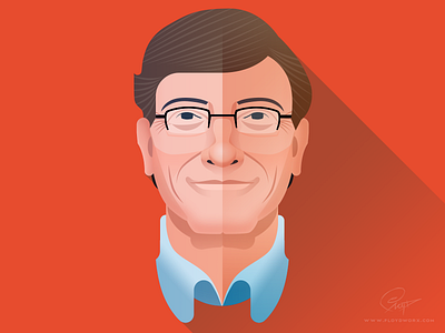 Bill Gates - Infographic element bill character computer design face flat gates head infographic microsoft portrait