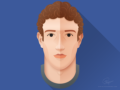 Mark Zuckerberg - Infographic element ceo character design face facebook flat founder infographic mark portrait zuck zuckerberg