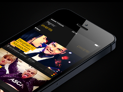 Nights app application black events ios iphone 5 list meter mockup orange party timeline