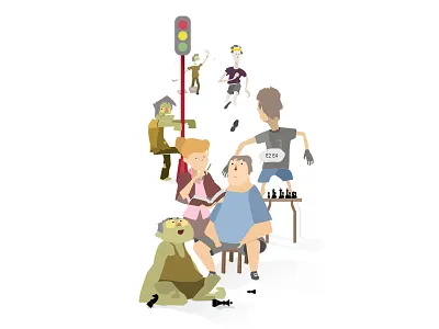 zombie vs people character illustration people zombie