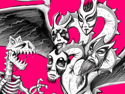 Daikaiju daikaiju dinosaur dinosaur ghost ghost monster skeleton
