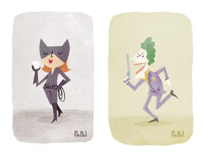 Catwoman and Joker catwoman illustration joker