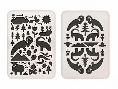 Double Trouble acorn tulip fire flat goat leaf ram scandinavian sheep simple trees