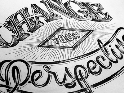 Change Your Perspective handdrawn handlettering lettering script stipple typography