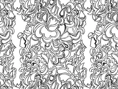 Almost done 1960s 60s black bold ink mod pattern pen psychedelic textile