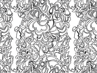 Almost done 1960s 60s black bold ink mod pattern pen psychedelic textile