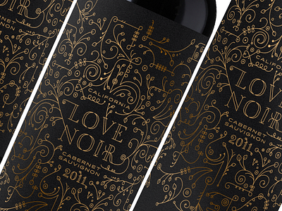 Love Noir floral gold foil illustration lettering lines organic packaging typography wine