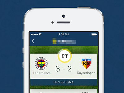 Soccer Play Application app blurred flat football game ios7 play score soccer