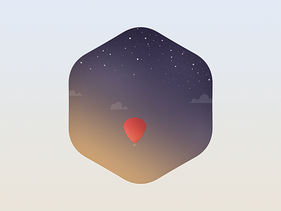 Balloon icon balloon cloud icon ios night star