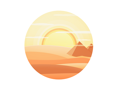 Desert colour desert flat icon ios7 shadow sun weather yellow